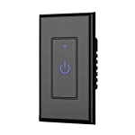 Smart Wi-Fi Light Switch, Alexa Google Home Compatible, iOS Android Smartphone Wireless Remote Control, No Hub Required, Timer and Schedule, Touch Switch On Off, Black In-Wall, By Smart Home Products