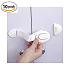 MikiAyla 10pcs Child Safety Cloth Locks for Drawer Door, Cabinet, Oven, Cupboard, Toilet Seat | Multi-Purpose Use | No Drilling Needed | Super Strong 3M Adhesive