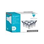 Triangle Bulbs T10293-6 (6 pack) – 50 Watt, GU10 Base, Volt, MR16 With UV Glass Cover, Halogen Flood Light Bulb, Q50MR16/FL/GU10, 6 Pack 120