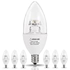 LOHAS LED Candelabra Bulb E12 Base, 60 Watt Light Bulbs Equivalent(6W), Daylight(5000K), LED Lamps for Ceiling Fan Fixtures, Home Lighting, Wall Light, Decorative Non-Dimmable(6 Pack)