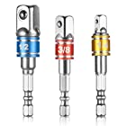 BEoffer 3PCS Socket Adapter Impact Set Hex Shank to 1/4″ 3/8″ 1/2″ Colorful Extension Converter Impact Drill Bits Driver Power Hand Tools Turns Power Drill Into High Speed Nut Driver