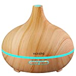 VicTsing 300ml Cool Mist Humidifier Ultrasonic Aroma Essential Oil Diffuser for Office Home Bedroom Living Room Study Yoga Spa – Wood Grain