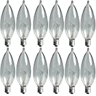 GE Lighting Crystal Clear 40-Watt, 370/280-Lumen Bent Tip Light Bulb with Candelabra Base, 12-Pack 24782