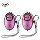 2Pack 130dB Safety Portable Alarm, Emergency Security Personal Alarm With LED Flashlight Safety Defense for Women, Night Workers , Kids, Elderly, Pull Out Wrist Strap for Activation(Purple)