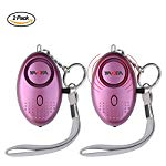 2Pack 130dB Safety Portable Alarm, Emergency Security Personal Alarm With LED Flashlight Safety Defense for Women, Night Workers , Kids, Elderly, Pull Out Wrist Strap for Activation(Purple)