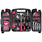 Apollo Tools 53 Piece Household Tool Set with Wrenches, Precision Screwdriver Set and Most Reached for Hand Tools in Storage Case Pink Ribbon DT9408P