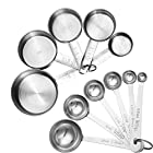 Accmor 11 Piece Stainless Steel Measuring Spoons Cups Set, Premium Stackable Tablespoons Measuring Set for Dry and Liquid Ingredients Prefect for Cooking Baking